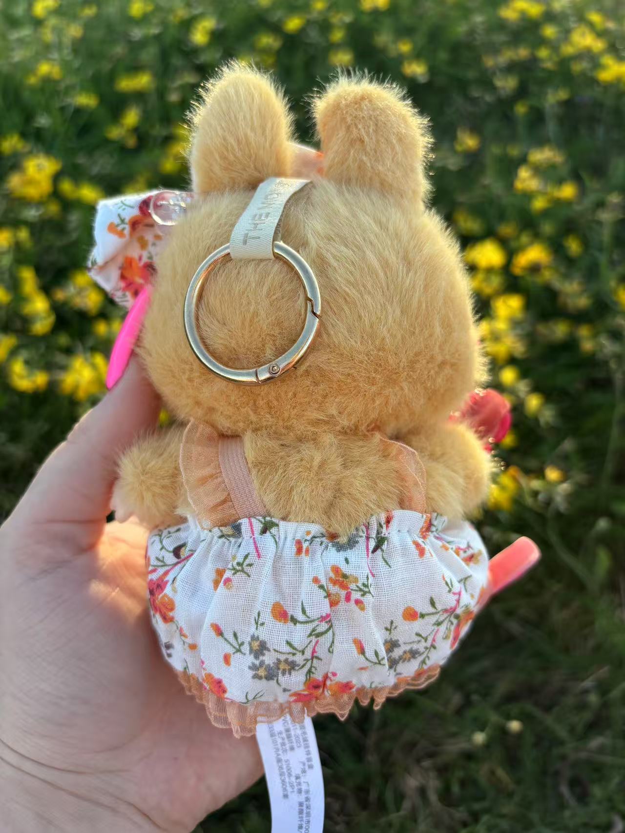 Orange Floral Bunny Dress Labubu Clothes Only