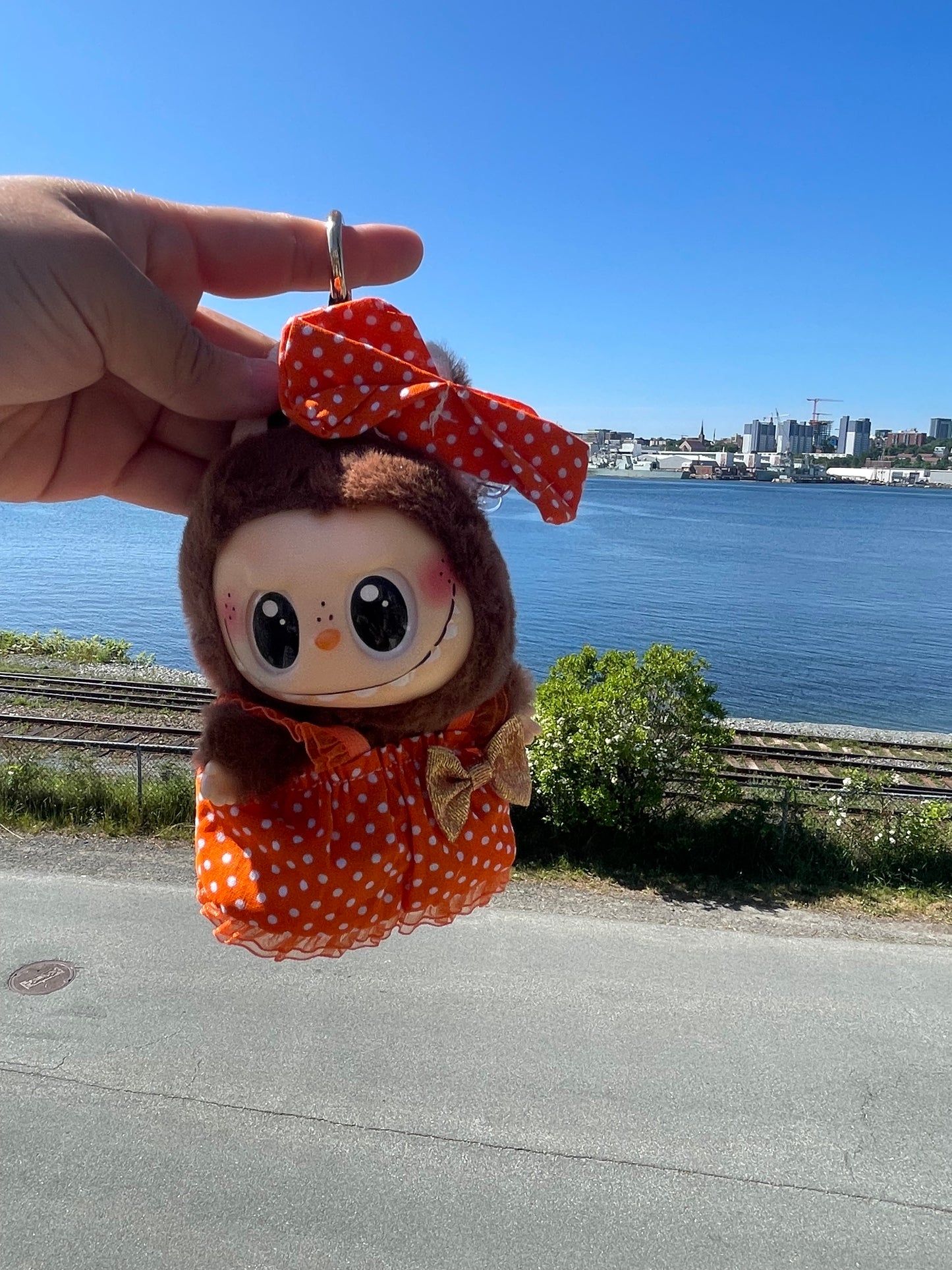 Orange Polka Dot Dress w Bow