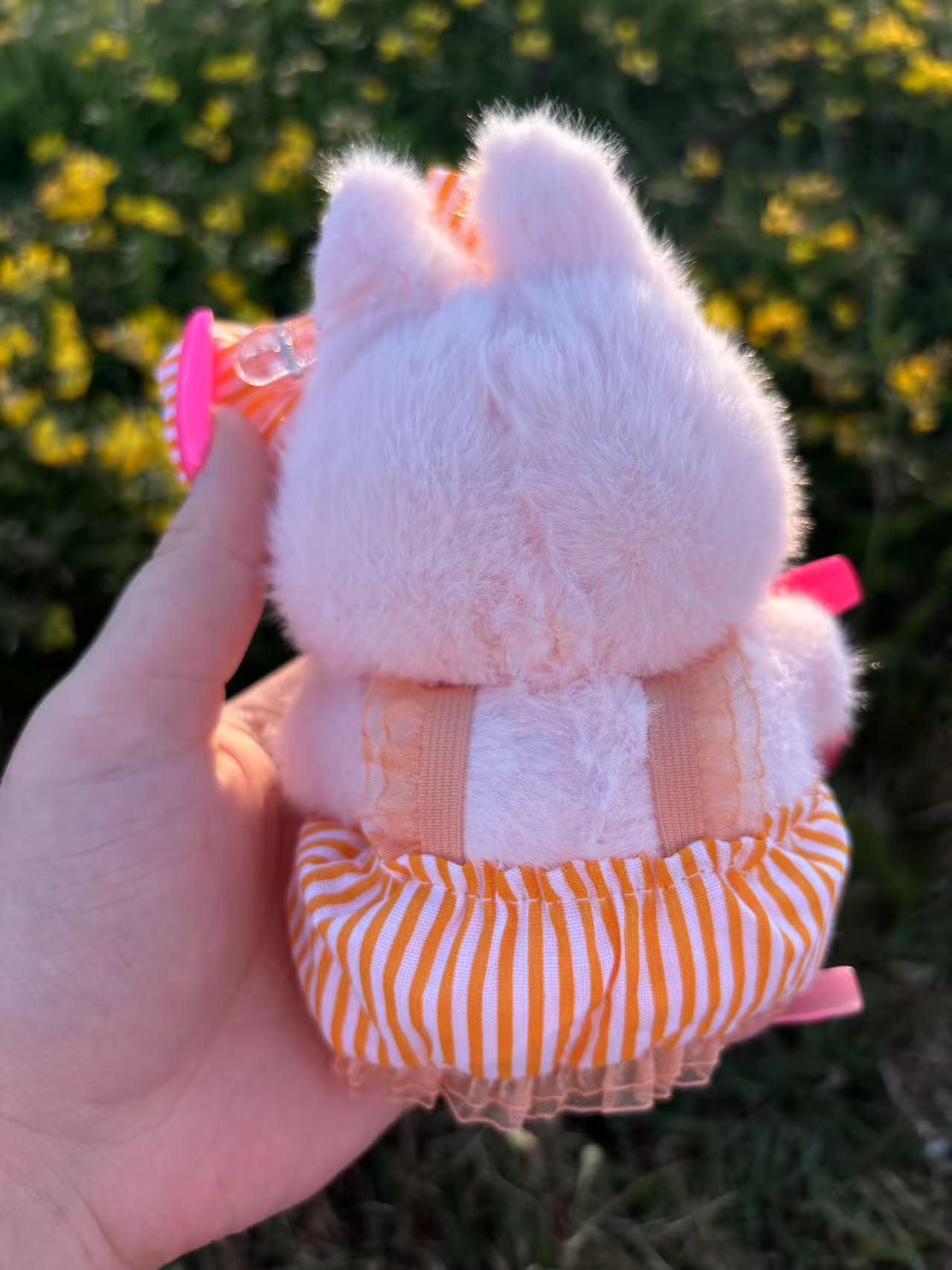 Orange Stripe Bunny Dress Labubu Clothes Only