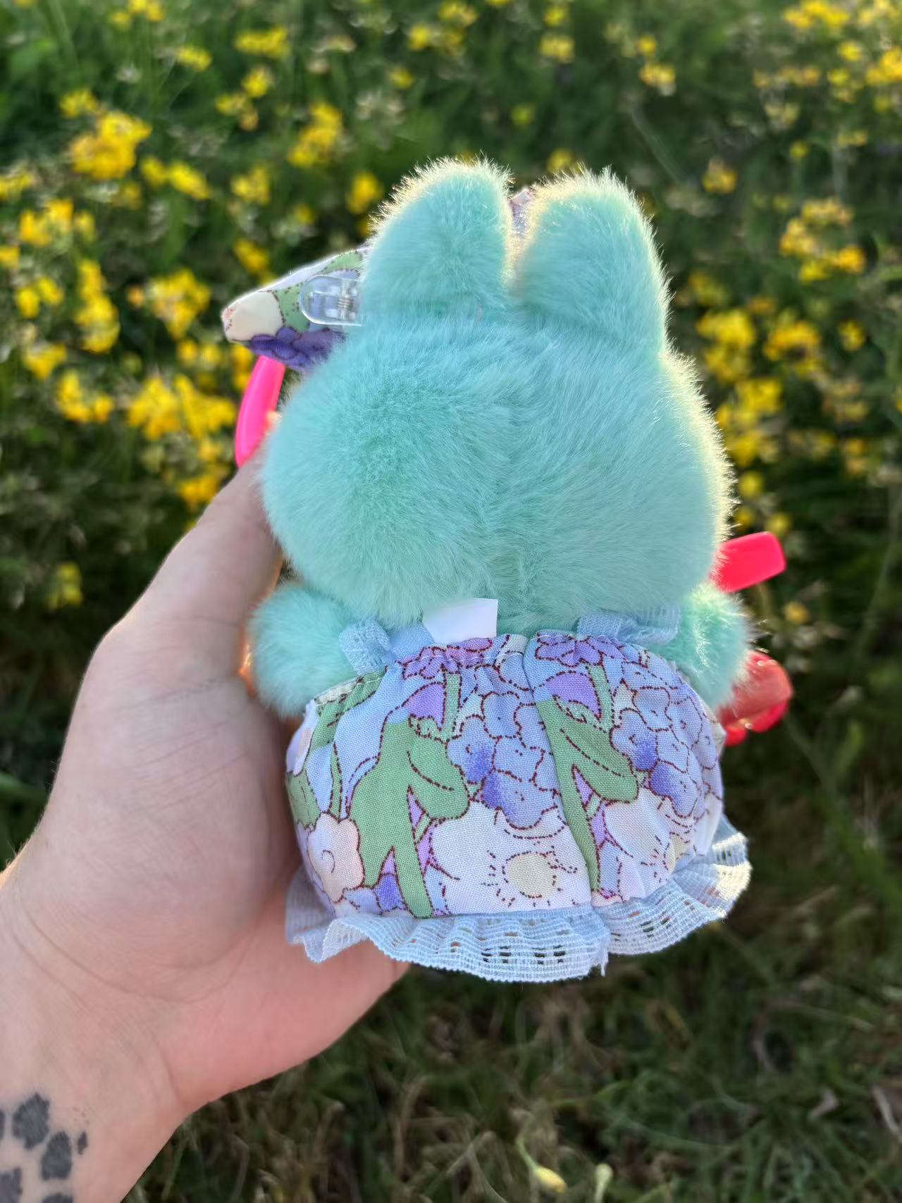 Blue Floral Bunny Dress Labubu Clothes Only
