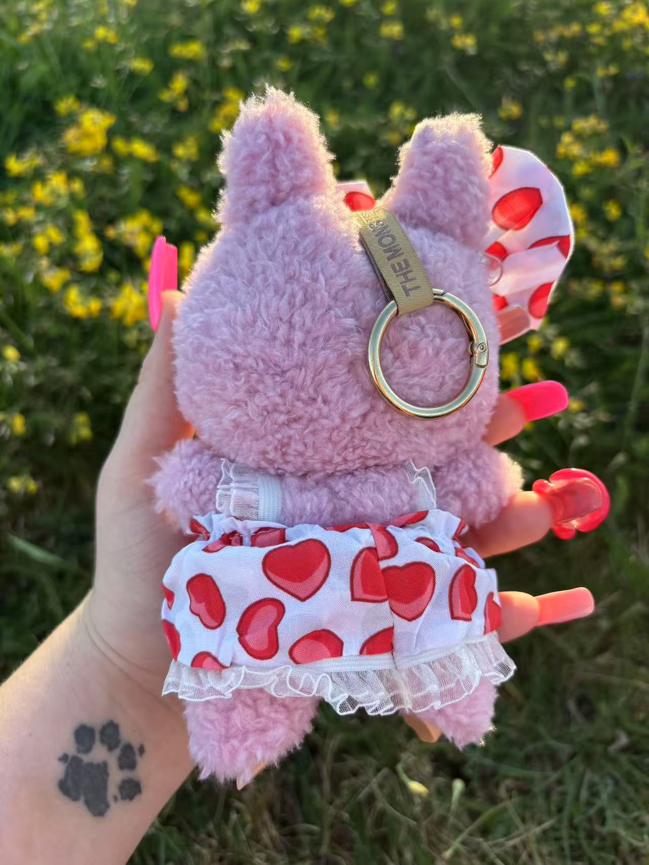 Red Heart Bunny Dress Labubu Clothes Only