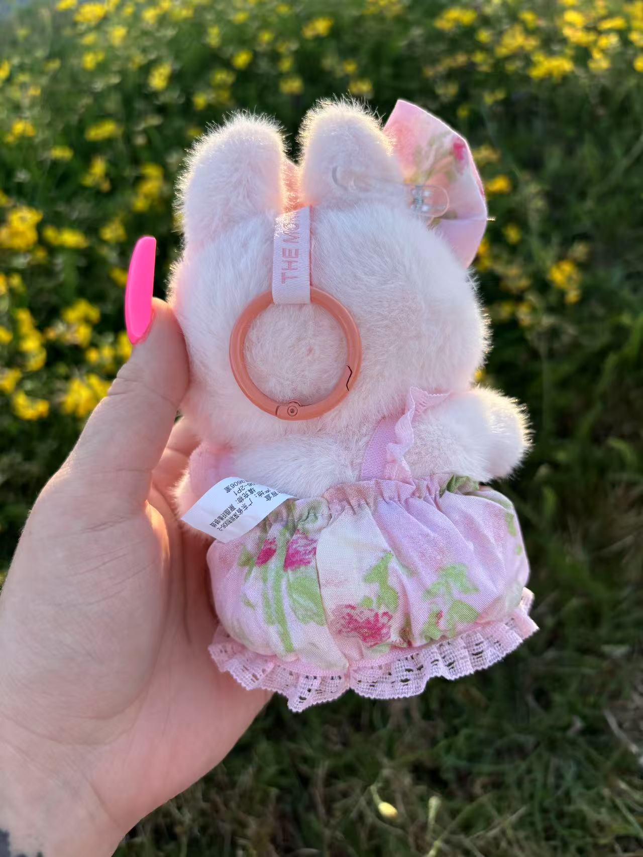 Pink Floral Bow Dress Labubu Clothes Only