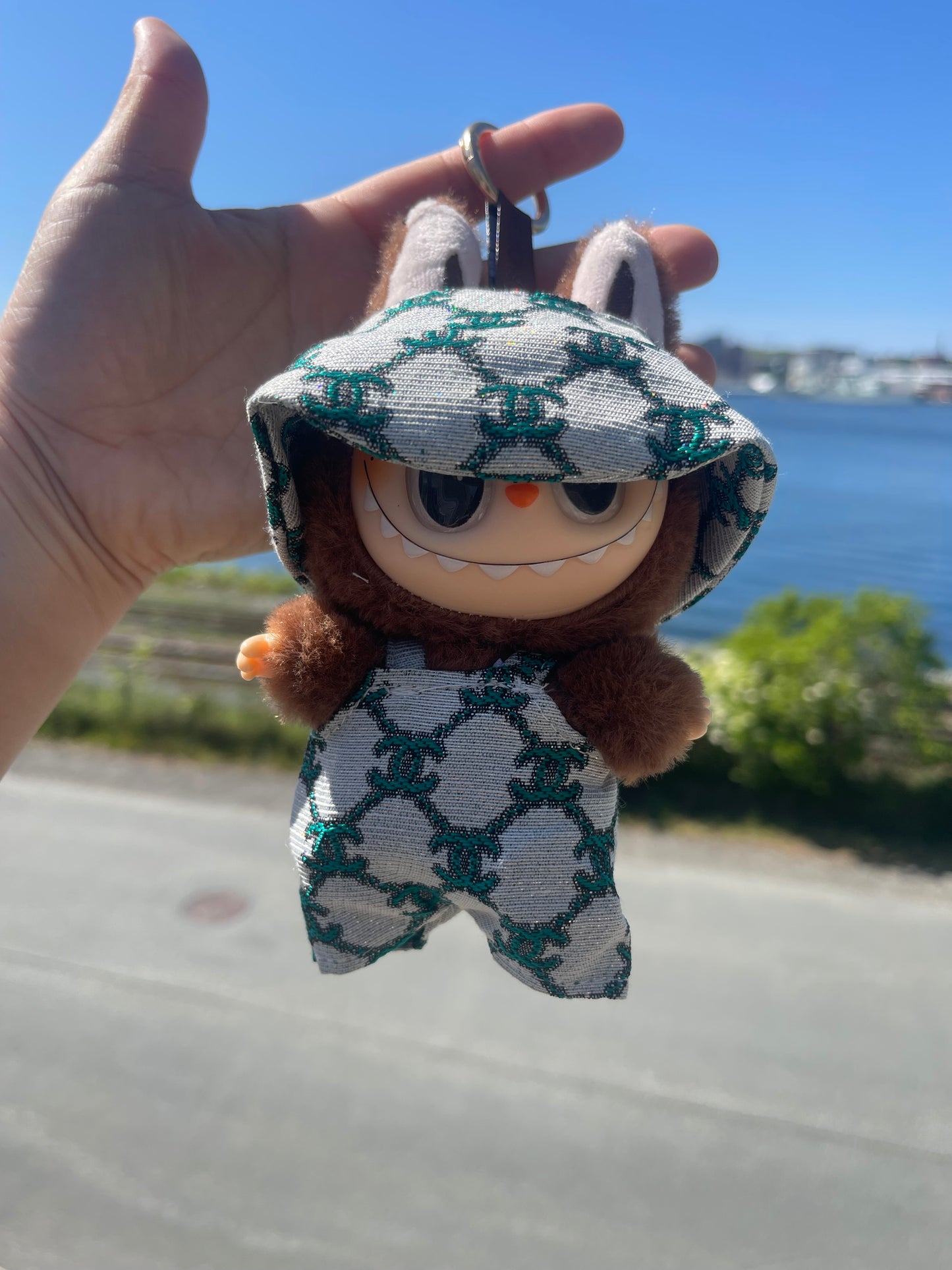 Silver & Green Overalls w Hat