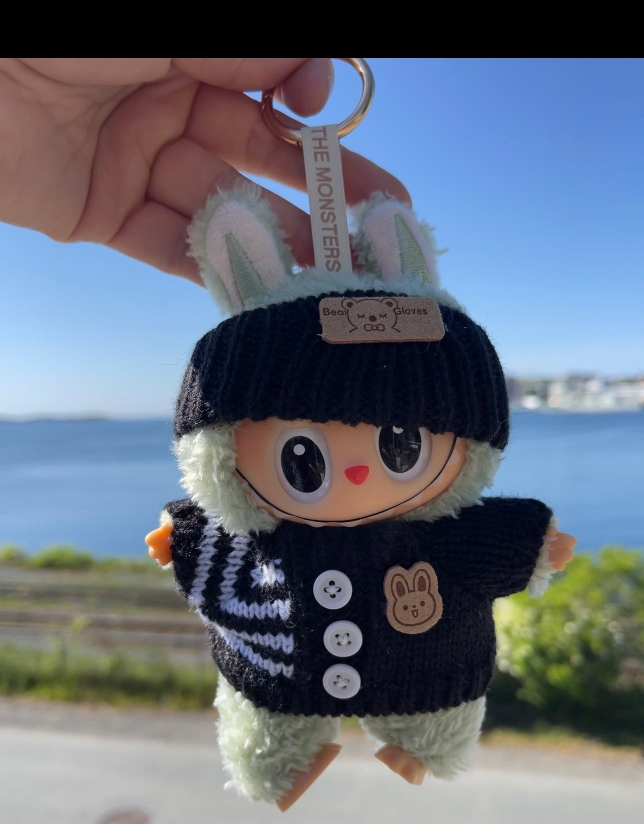 Black & White Knit Sweater w Hat
