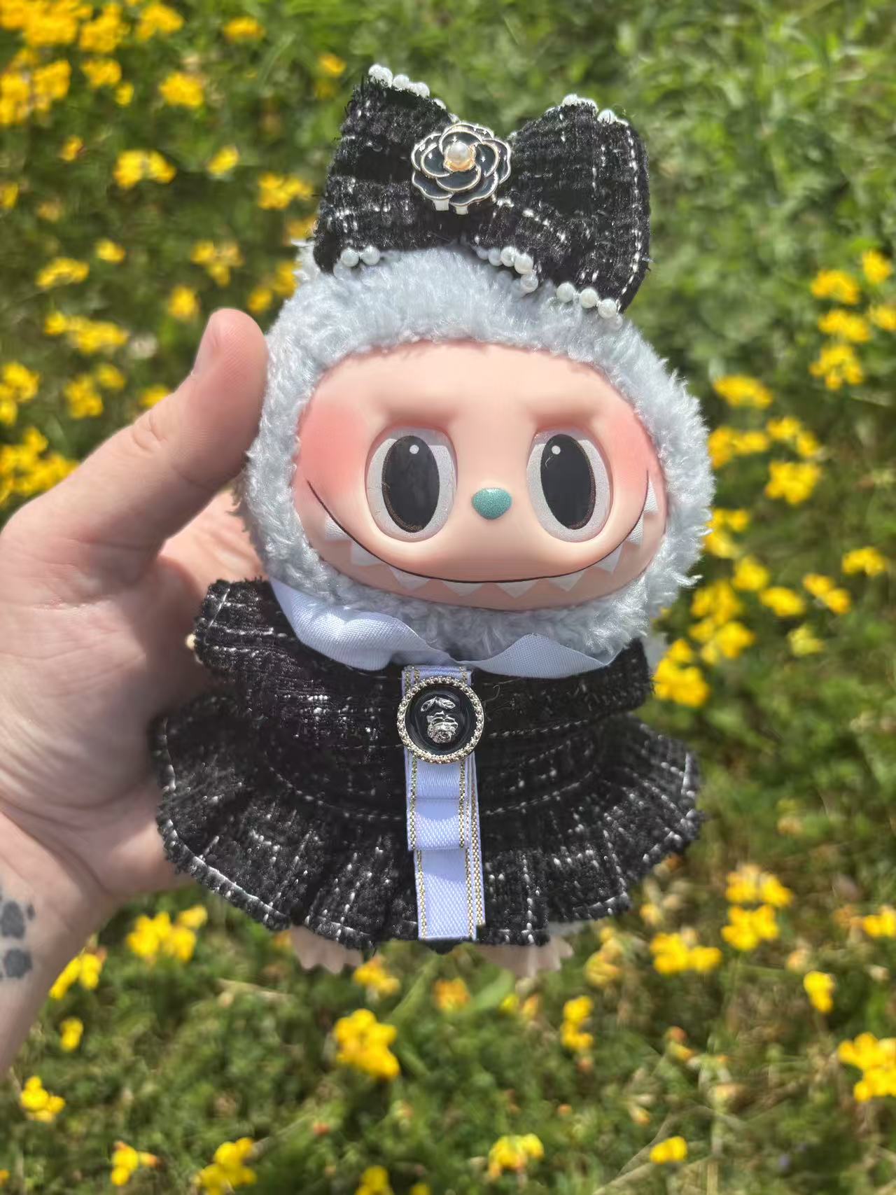 Midnight Tweed Duchess Labubu Clothes Only
