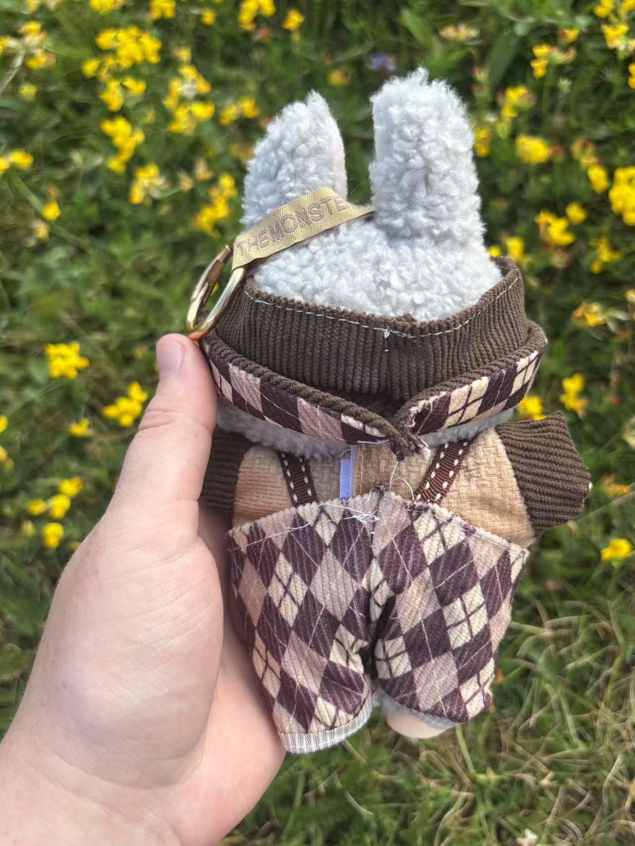 Mocha Argyle Bunny Labubu Clothes Only
