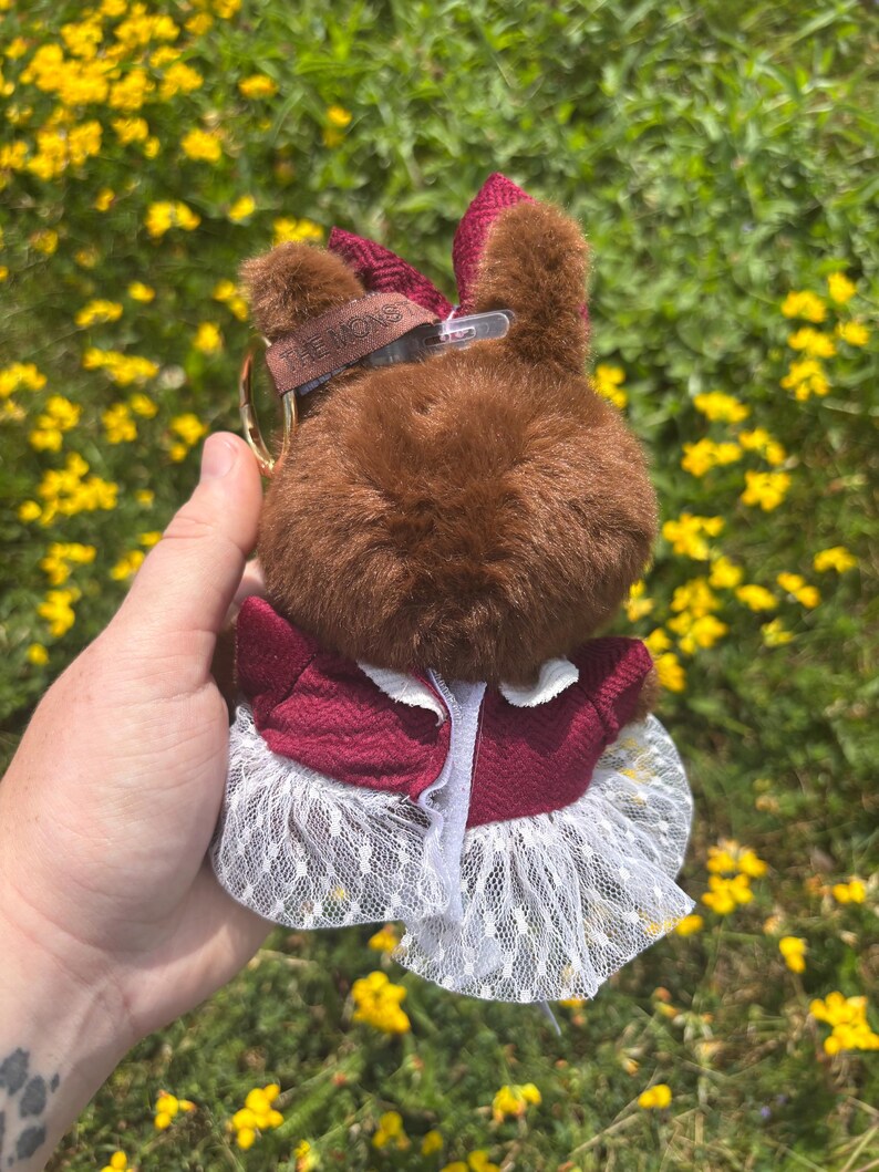Burgundy Dress Labubu Clothes