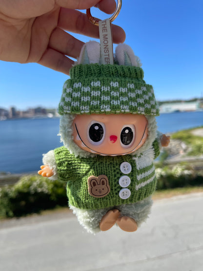 Striped Green Knit Sweater w Hat