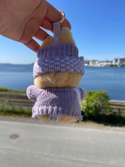 Purple & White Knit Sweater w Hat