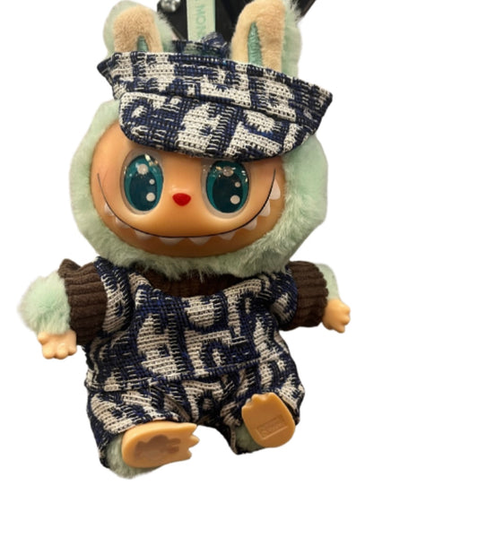 Blue, Ivory & Brown Matching Set w Hat