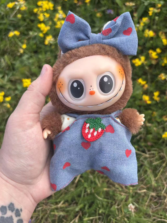 Berry Sweet Overalls Labubu Clothes