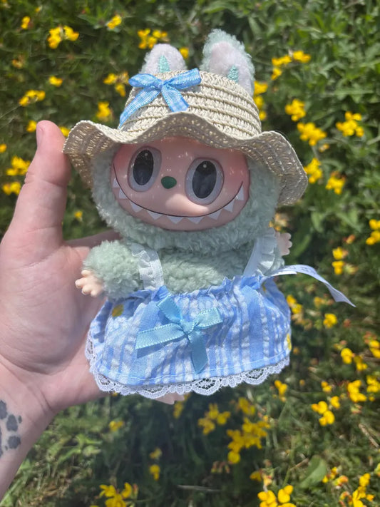 Sundress with Strawhat Labubu Clothes