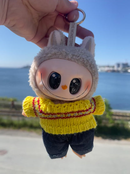 Yellow Knit Sweater w Jeans